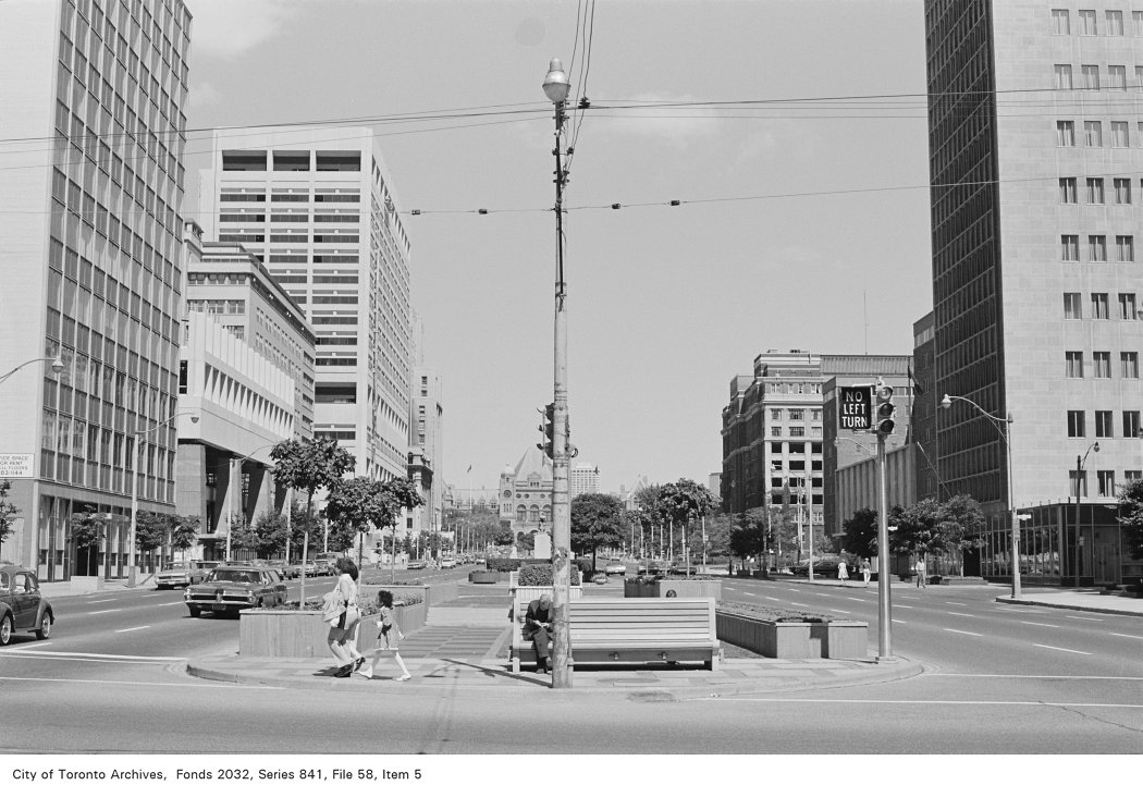 1972 - Corner of University Avenue and Dundas Street, looking north