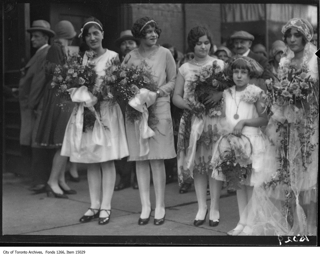 1928 - Mitchell-Biffas wedding, bride and bridesmaids