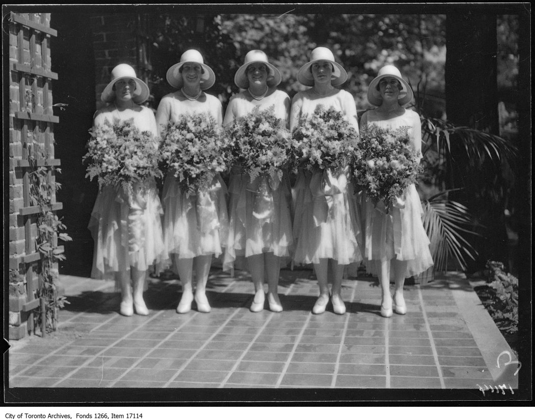 1929 - Gundy-Rykert wedding, five bridesmaids