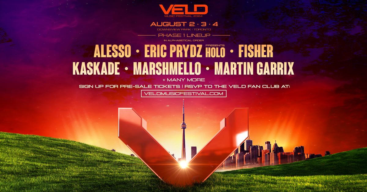 VELD is returning to Downsview Park for its 11th-year edition from August 2nd to 4th, 2024!