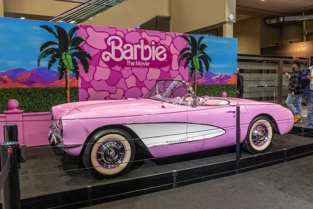 Pink 1957 Chevy Corvette styled for Barbie