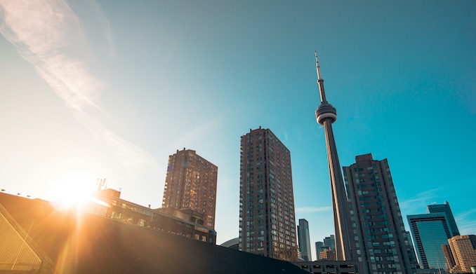 Toronto skyline with the CN Tower.