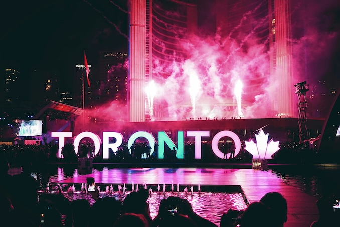 Toronto sign in downtown Toronto.