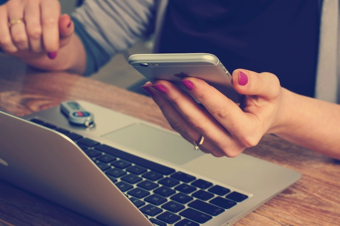 woman using mobile phone