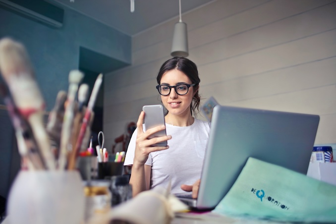 woman on her cell phone