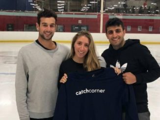 CatchCorner founders Maya Azouri (center) and Jonathan Azouri (right).