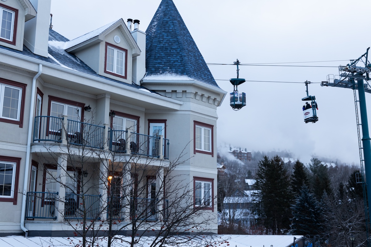 View from our balcony at the Holiday INN Express and Suites in Mont Tremblant.