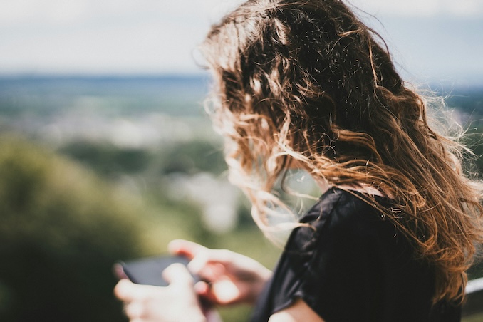 Woman using a cellphone