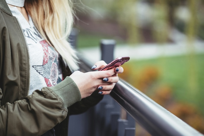 woman on her cell phone