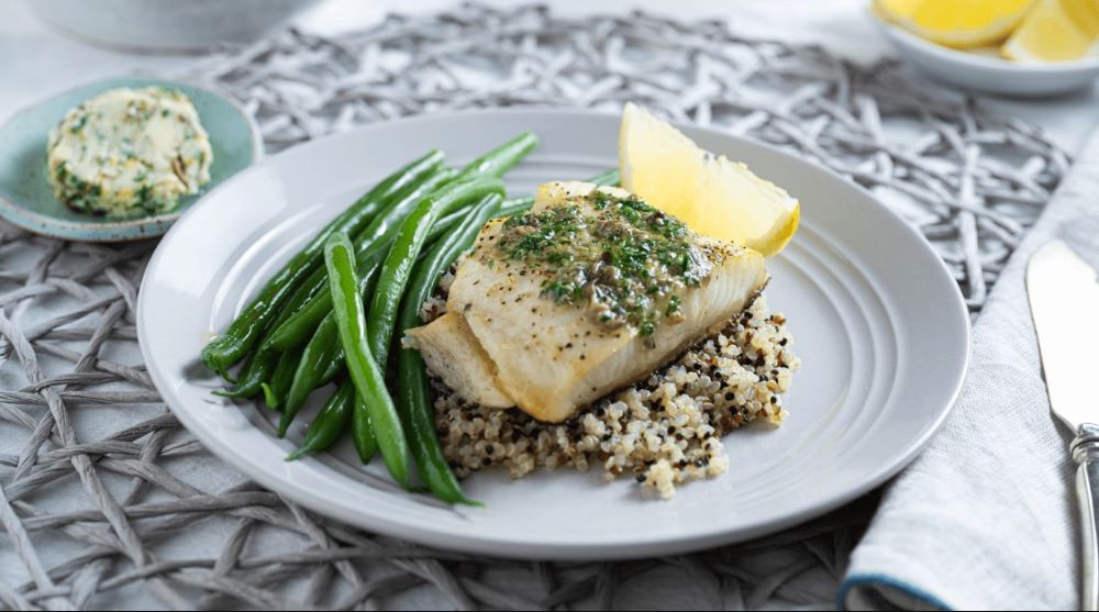 Broiled Black Cod with Lemon Caper Butter