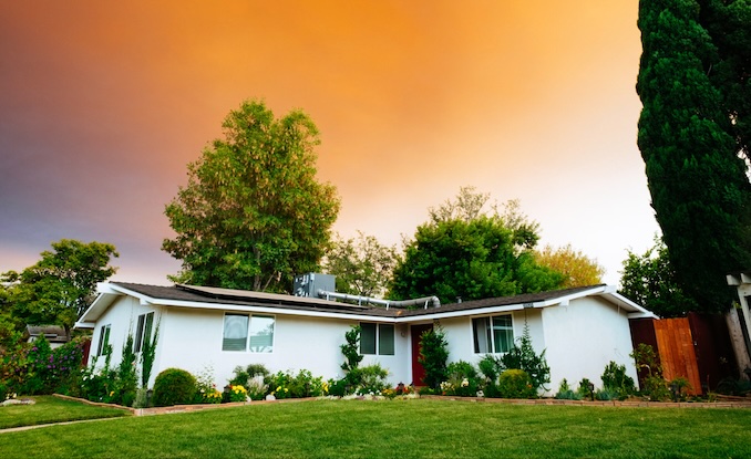 Lawn in front of home