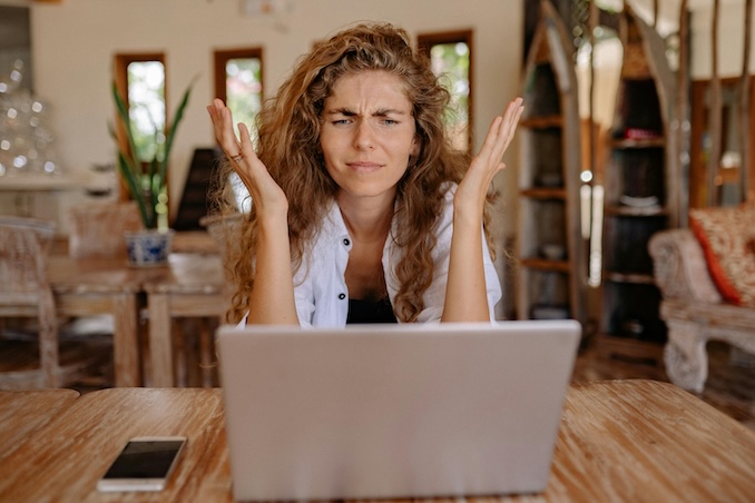 woman using her laptop