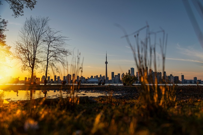 Toronto skyline at sunset