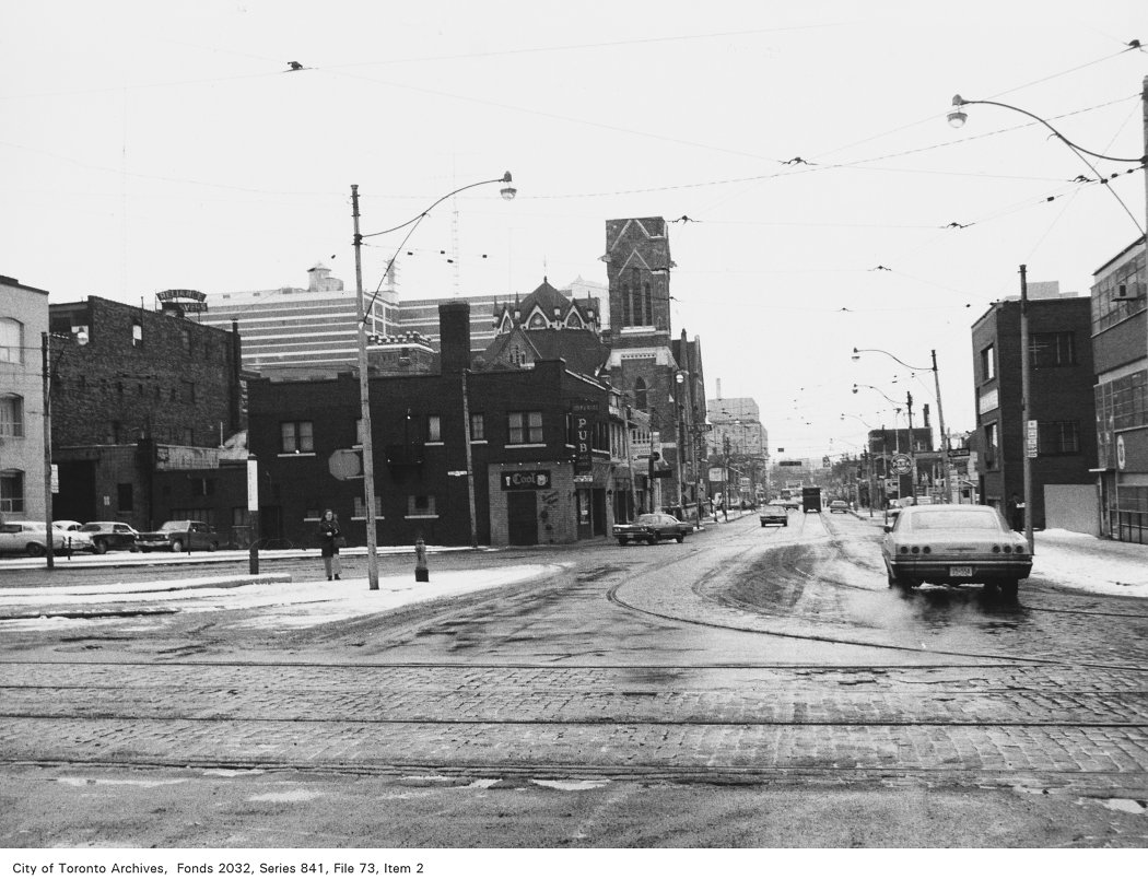 1973 - The Imperial Pub at the Corner of Dundas Street and Victoria Street, looking east