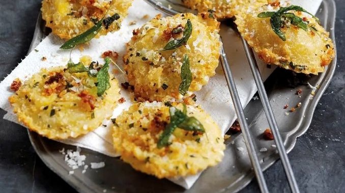 Recipe for Crispy Parmigiano Reggiano and Sage Ravioli