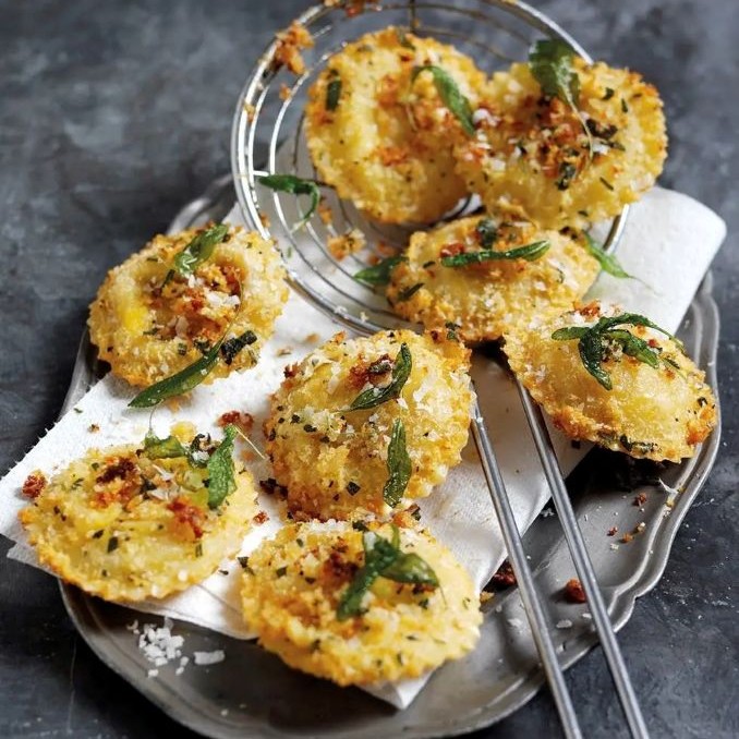 Recipe for Crispy Parmigiano Reggiano and Sage Ravioli
