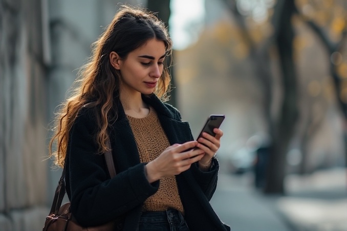 Woman using her cell phone