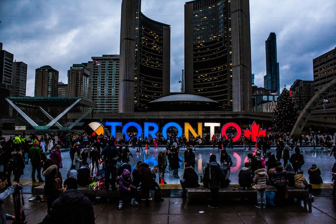 Toronto sign in winter