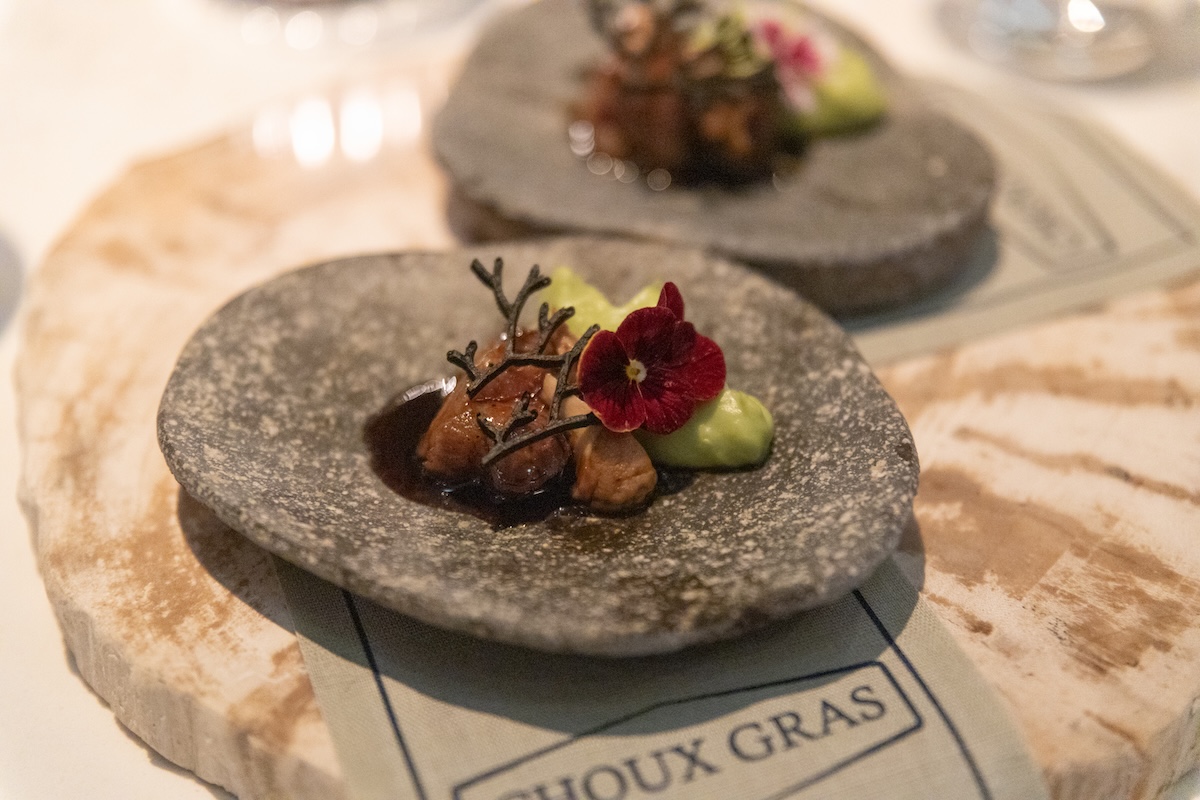 Beef Wagyu Mise Bouche at Choux Gras restaurant in the Fairmont Tremblant in Mont Tremblant