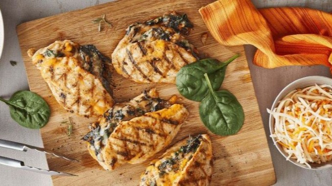 Recipe for Bacon, Spinach, and Cheese Stuffed BBQ Chicken
