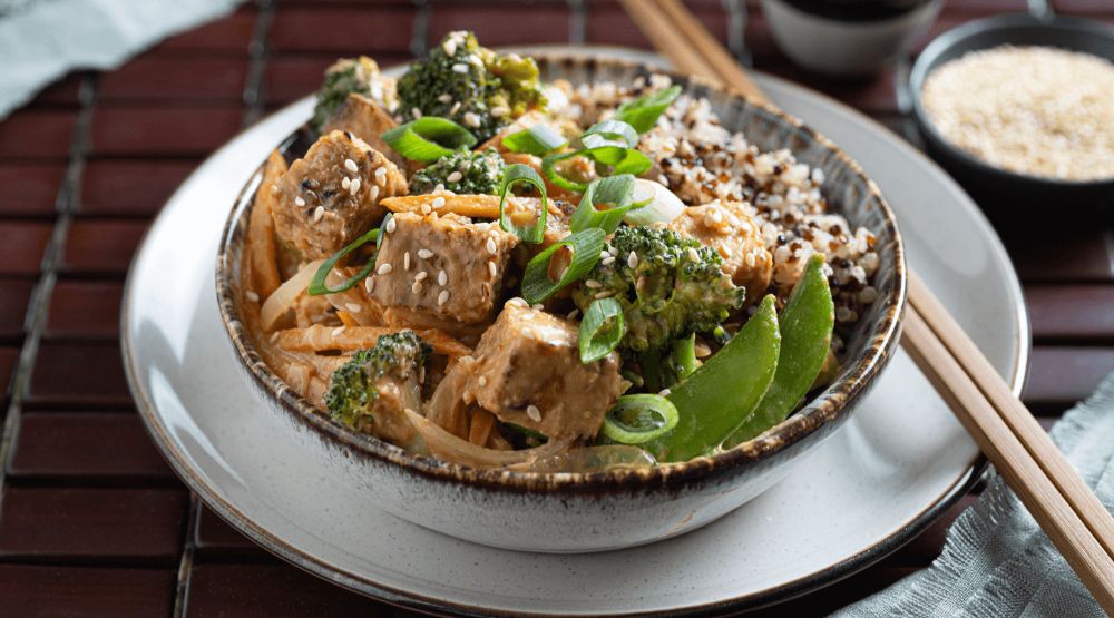 Recipe for Tempeh Stir Fry with Peanut Ginger Sauce