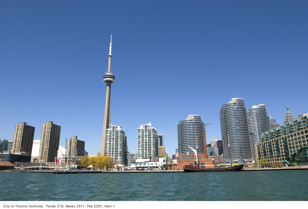 April 28, 2006 - Skyline with CN Tower and condos from Toronto Harbour