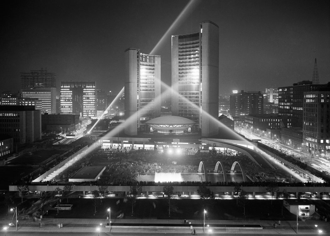 The opening of Toronto's new City Hall in 1965. Toronto, Ontario, Canada.