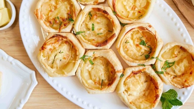 Recipe for Two-Bite Poached Pear Cheese Tarts